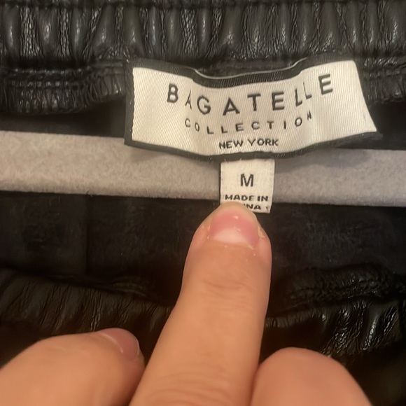 BAGATELLE COLLECTION Black Faux Leather High Waist. Size Medium. Used once - Picture 6 of 9